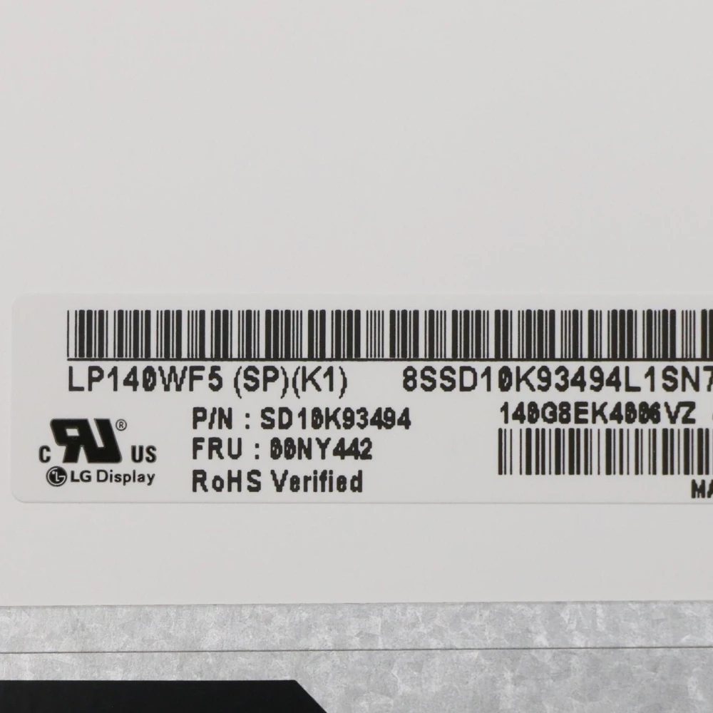 

14.0" FHD TOUCH LCD SCREEN LP140WF5-(SP)(B3) W Lenovo FRU 00NY415 PN SD10K93451