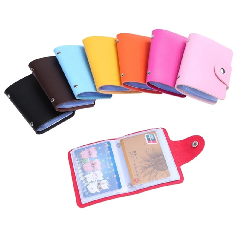 

Fashion 10 Colors Unisex 24 Cards Slots Portable PU Leather Purse Wallet Pocket ID Credit Card Holder