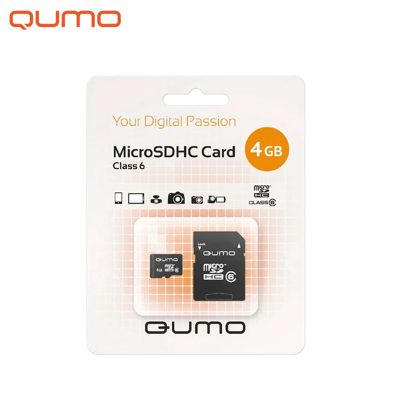 Карта памяти QUMO QM4GMICSDHC6 microSDHC 4GB | Компьютеры и офис