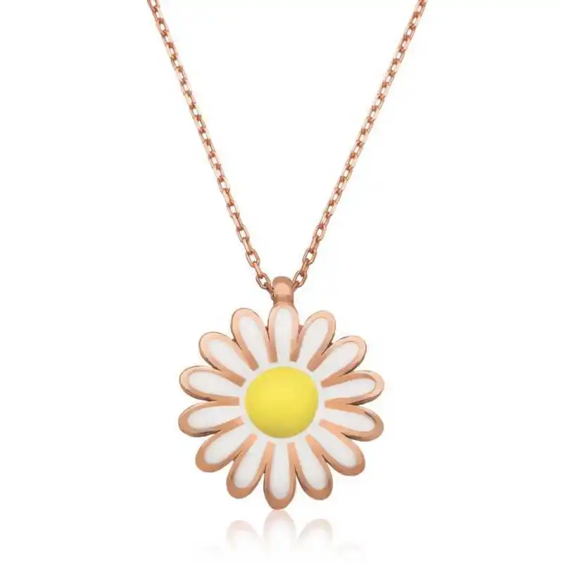 Collier en argent Sterling 925 pour femmes, pendentif de fleur marguerite en pierre de Zircon, cadeau d'anniversaire, chaîne élégante et Cool de luxe