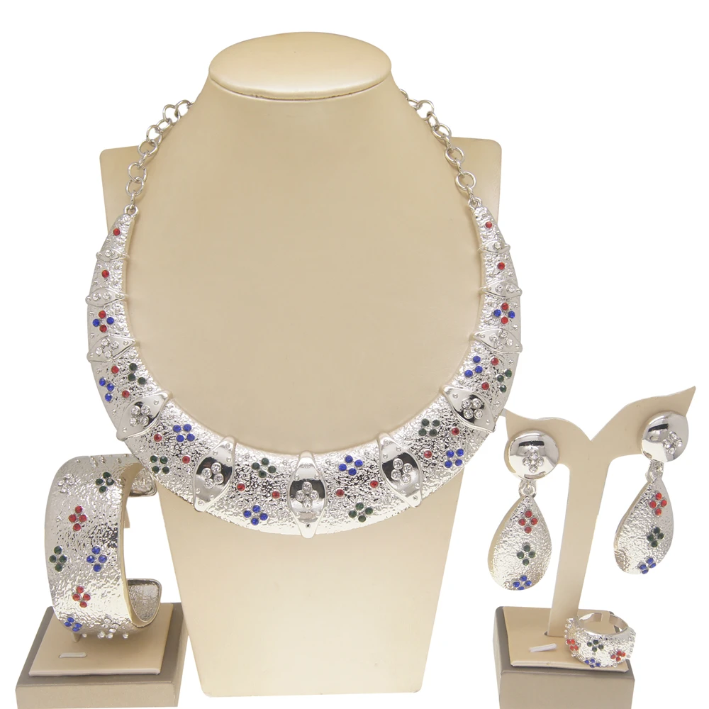 

Ожерелье Yulaili для женщин, набор ювелирных изделий, Италия, серебро, красочные драгоценные камни, оптовая продажа, ювелирные наборы