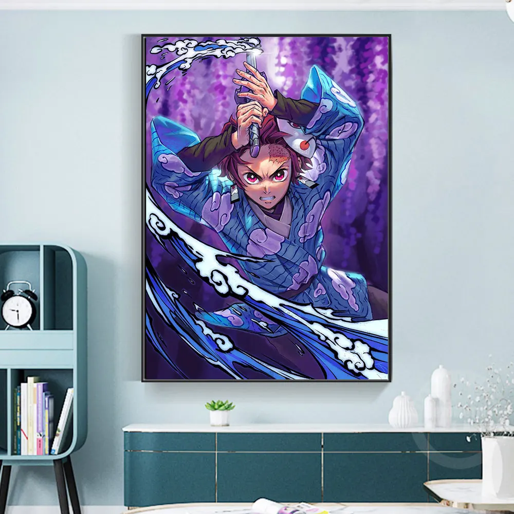 

Anime Poster Demon Slayer Anime Character Canvas Poster Wall Art Decor Print Picture Paintings for Living Room Bedroom Decoratio