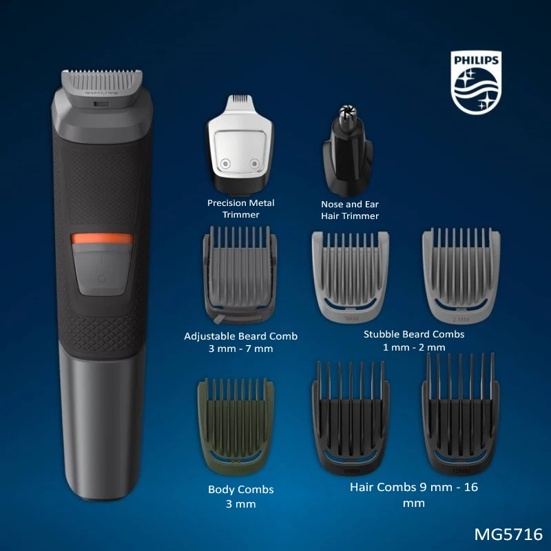 Мужская бритва для лица и тела PHILIPS электробритва технология DualCut 9 гребней