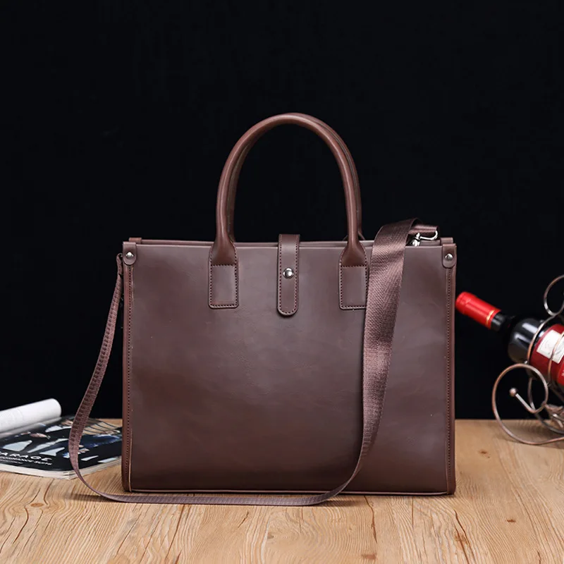 

Genuine leather Business Briefcase Men Women Messenger bag Tote Shoulder Bag travel Laptop Bag Large Capacity Handbag Travel Bag