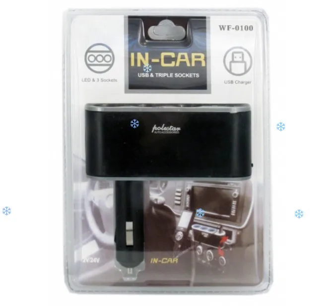 Разветвитель прикуривателя WF-0100 автомобильное зарядное устройство