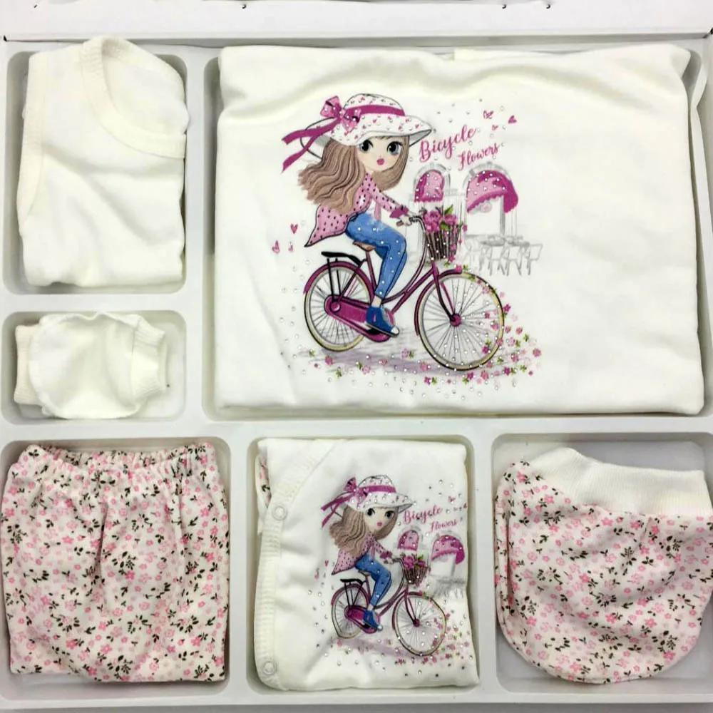 Baby New Dogan Go Out To Hospital 0-3 MONTHS 10 Pieces Patterned Cotton Blanket + Pajamas Suit + Waist + Gloves + Undershirt +