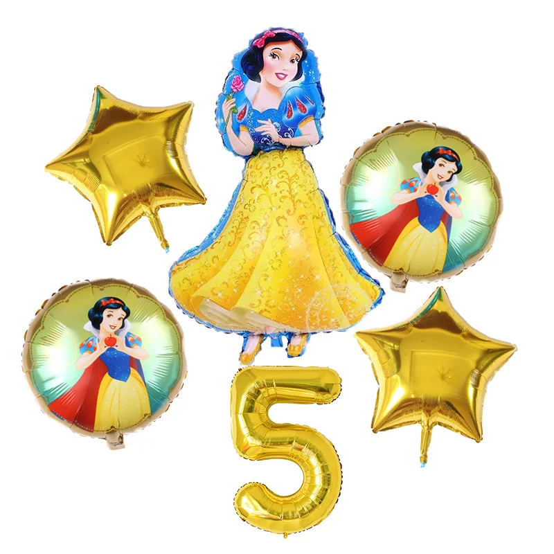 6 шт. на день рождения Белоснежка Аврора принцессы Белль шесть шары в форме