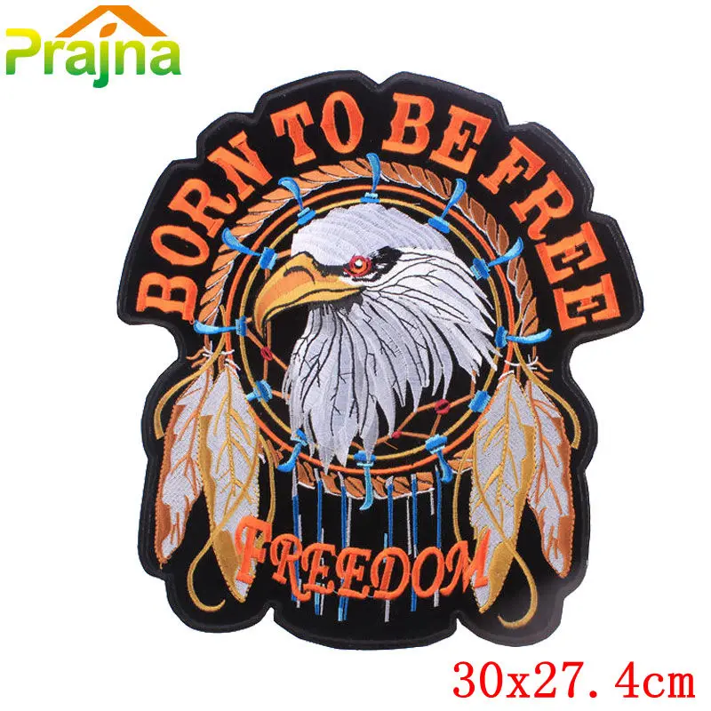 

Biker Patch Eagle Stripes Embroidery Patch on Clothes Motorcycle Stickers DIY Applique Iron on Jacket Clothes Patches Badges