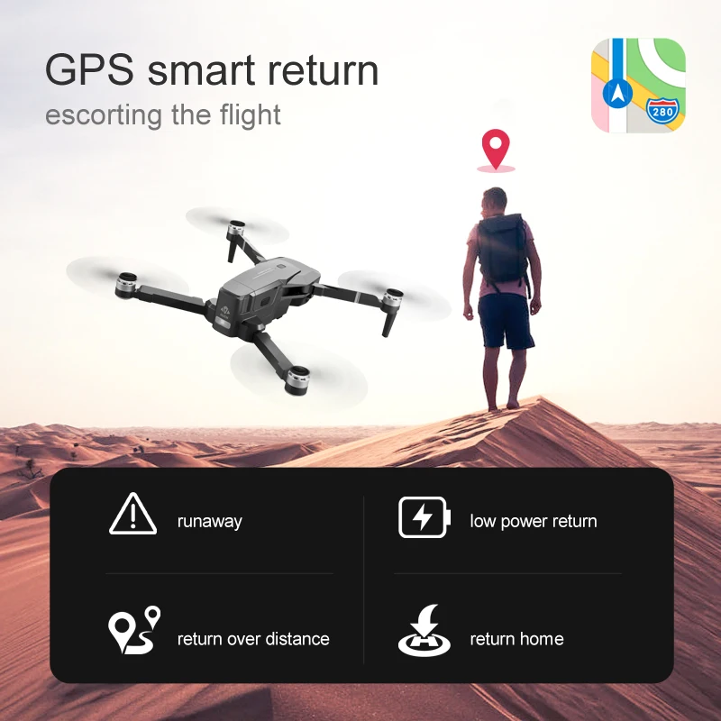 HD Камера K1 PRO дрона с дистанционным управлением GPS 4K двойной широкий оптики потока