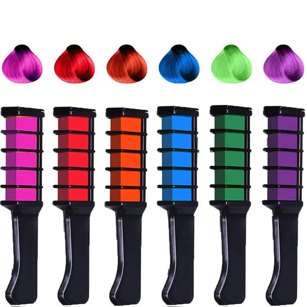 

6pcs Convenient Multicolor Comb With Cover Hair Dyeing Role Play Suit Party Play Salon Cool Hair Dyeing