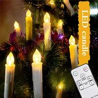 led christmas candle light plastic flameless flicker with timer remote sucker window candles newyear home decoration tree candle