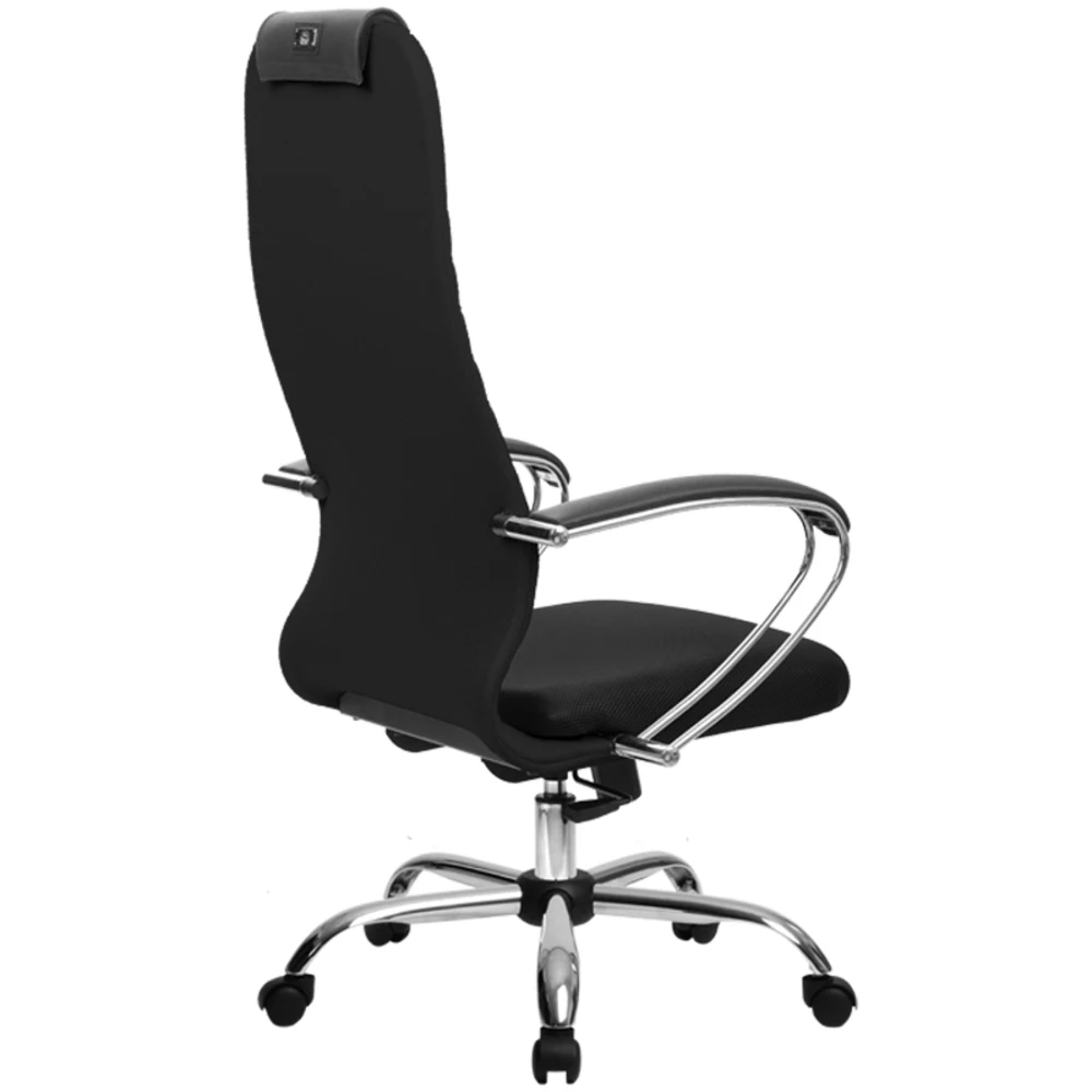 Кресло руководителя Метта SU-BK-10 CH ткань-сетка черная №20 топ-ган | Мебель