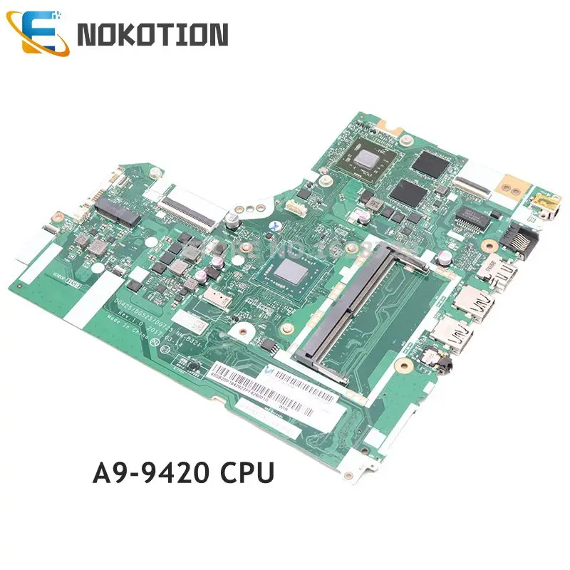 

NOKOTION For Lenovo 320-15ACL 320-15AST laptop motherboard 5B20P19429 DG425 DG525 DG725 NM-B321 A9-9420 CPU DDR4 M7 M440 GPU
