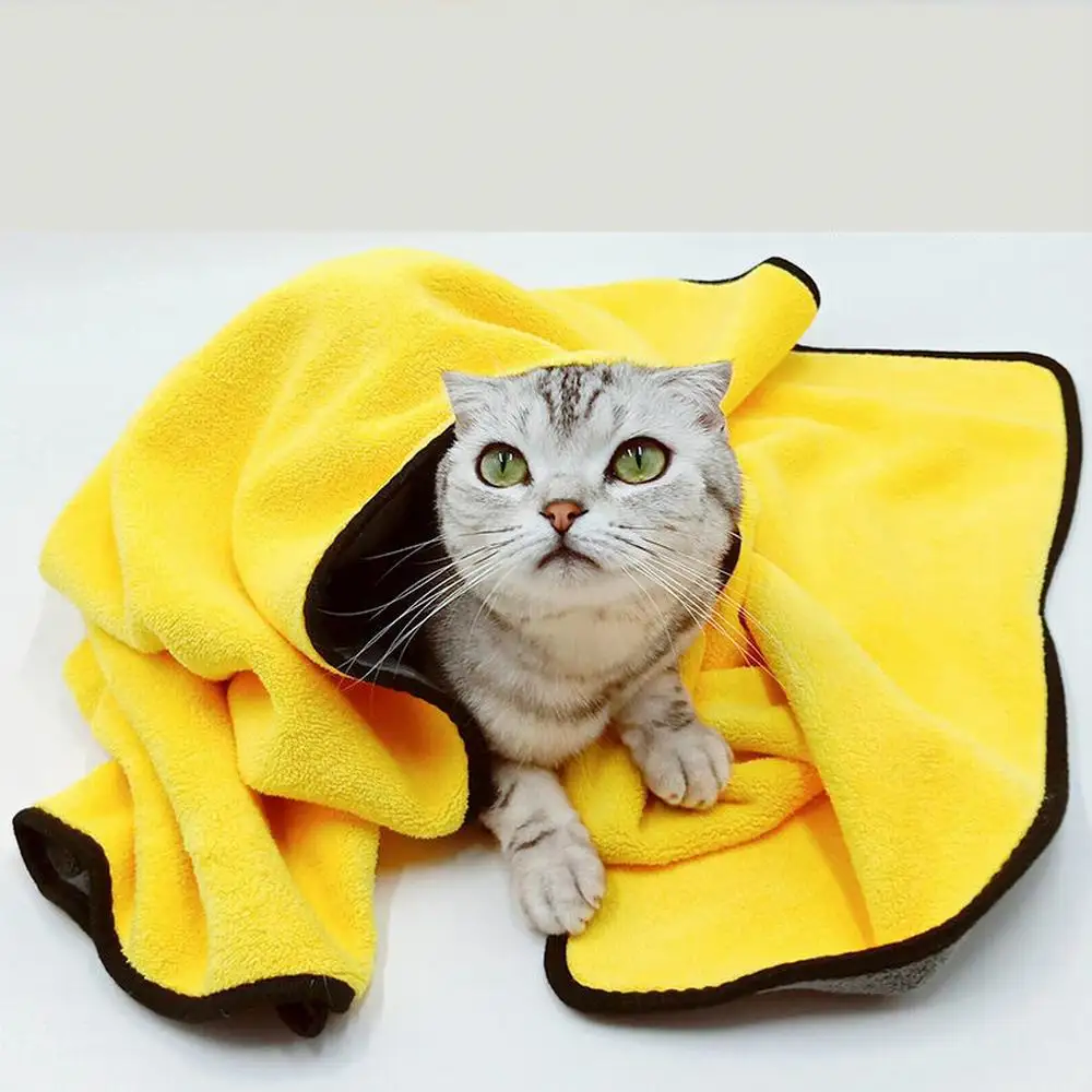 

Pet Bath Towels Dog Accessories Super Absorbent Clean Up Fiber Towel Pet Dogs Soft Lint-free Quick-drying Large Thick Bath Towel