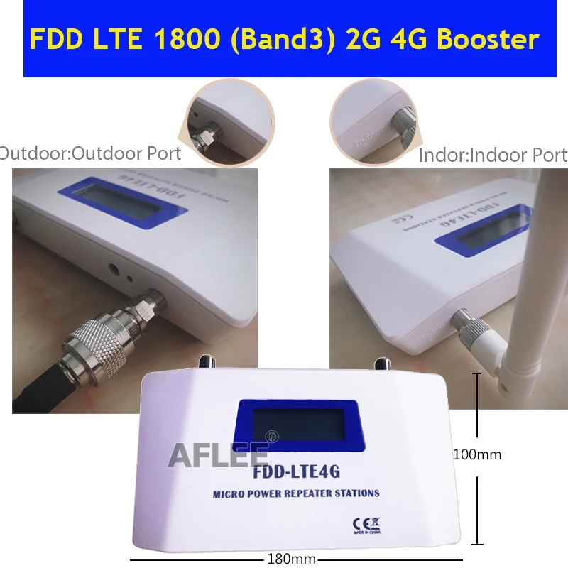 Усилитель мобильного сигнала 70dB FDD LTE 1800 4G 2G репитер МГц для сотовых телефонов