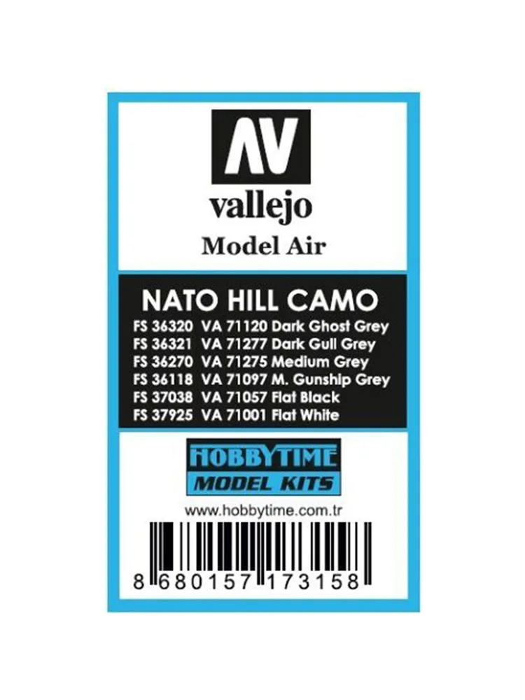 

Hobbytime 315 Vallejo Model Air Nato Hill 2 Camo Paint Set-6 17 ml