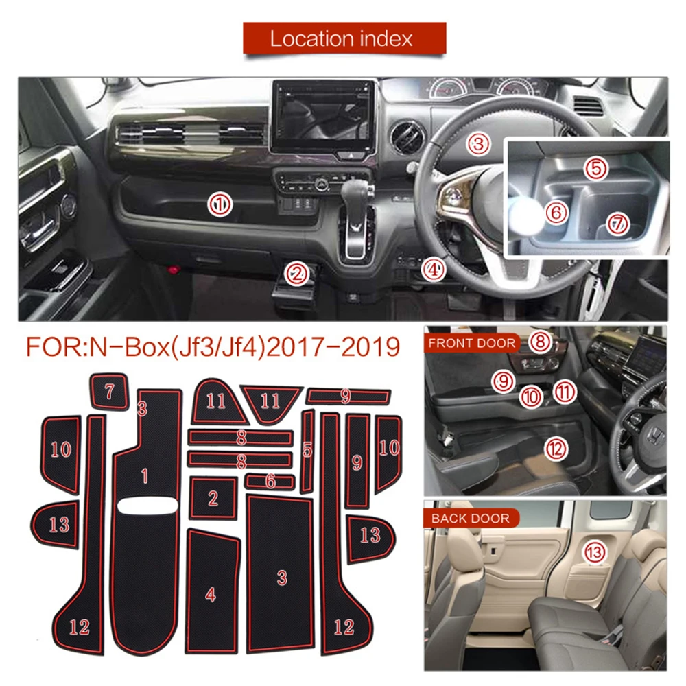 Дверная паза Пыленепроницаемая Накладка для Honda N BOX JF1 JF2 JF3 JF4 2012 ~ 2020 резиновый