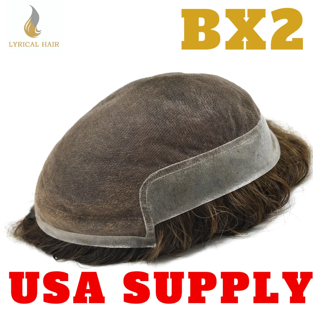 

Французский кружевной передний натуральный отбеленный узлы мужской парик дышащий парик для волос Замена мужской t System BX2 поставка из США