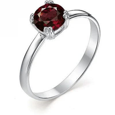 АЛЬКОР Кольцо с 1 гранатом из серебра | Украшения и аксессуары