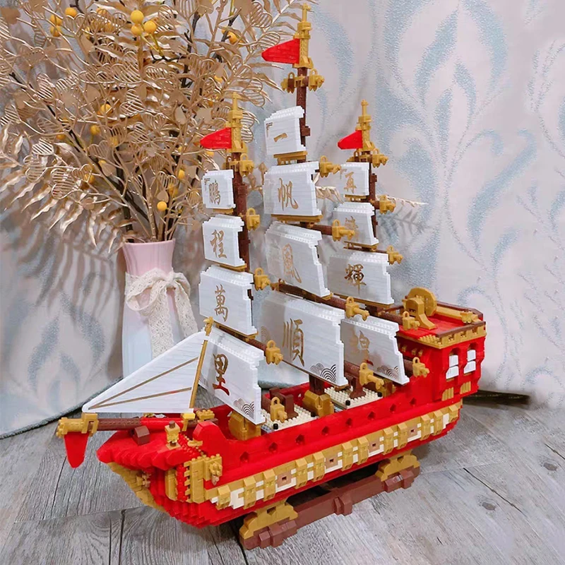 Китай древняя парусная лодка пиратский корабль Морская Лодка 3D сделай сам