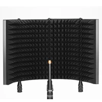 neewer studio recording microphone isolation shield 4 panel mic shield with sound absorbing foam and vented plate for blue yeti