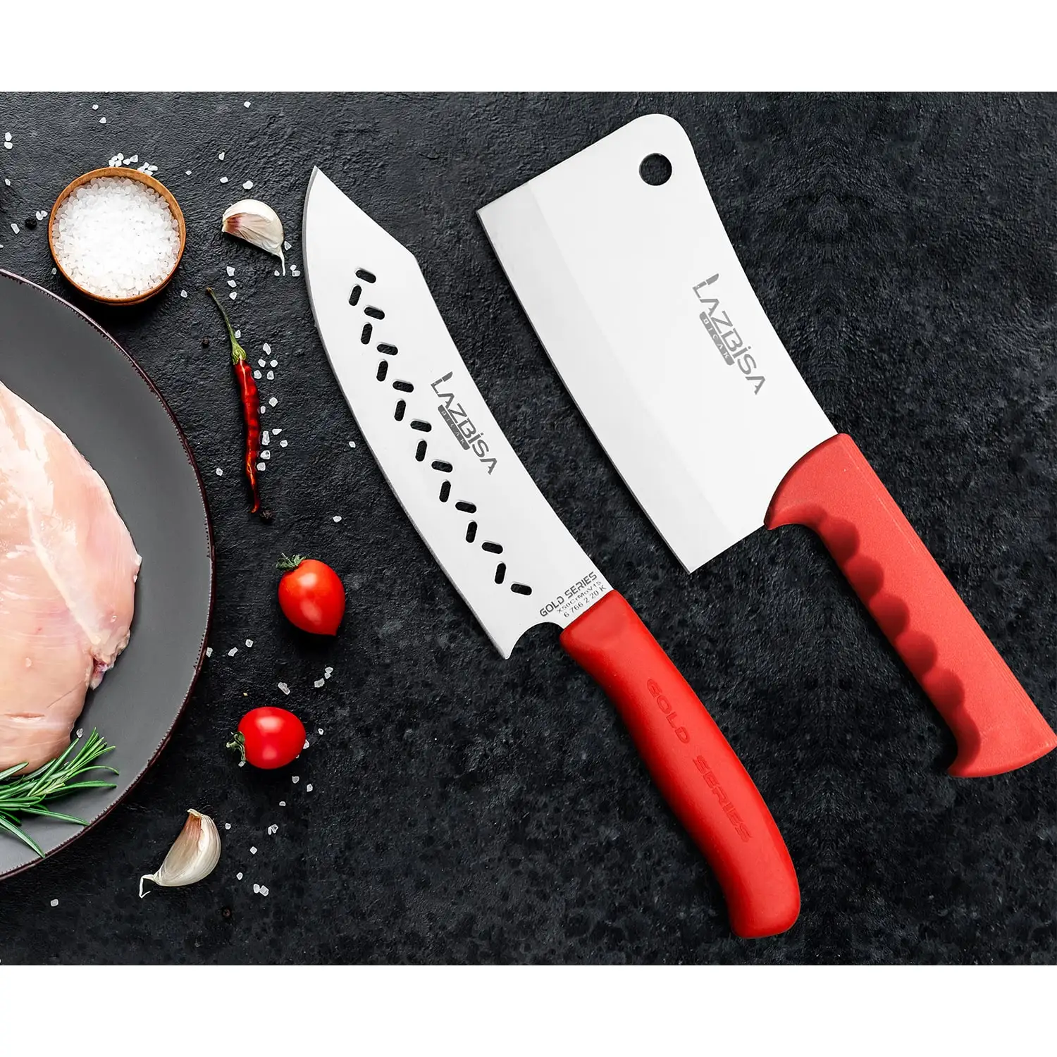 

Lazbisa Kitchen Knife Set Chef Knife Curved Chef 2K Chicken Meat Bone Row Set 2 Pcs Набор кухонных ножей Нож шеф-повара изогнуты