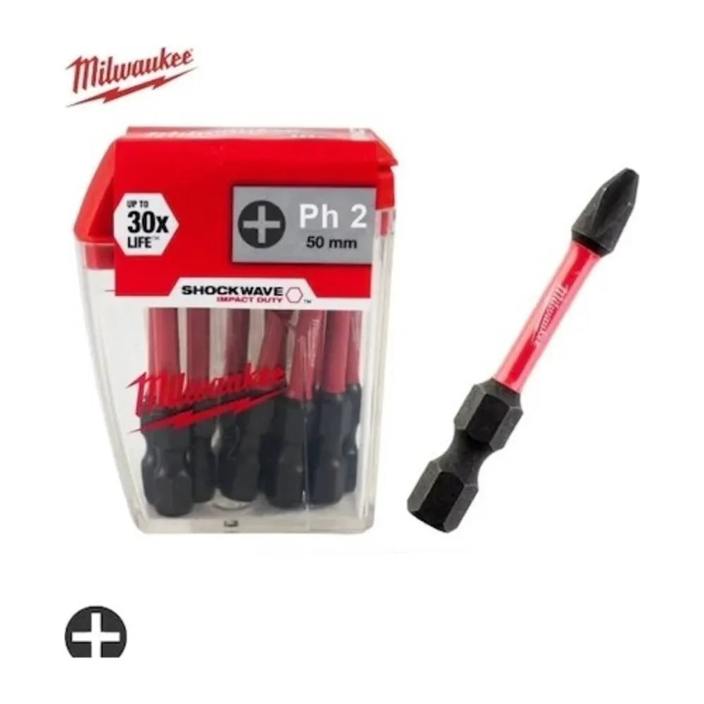 

Milwaukee Bits End Ph2 50 mm 10-Pack screwdriver bits impact driver Shockwave 2021 free shipping