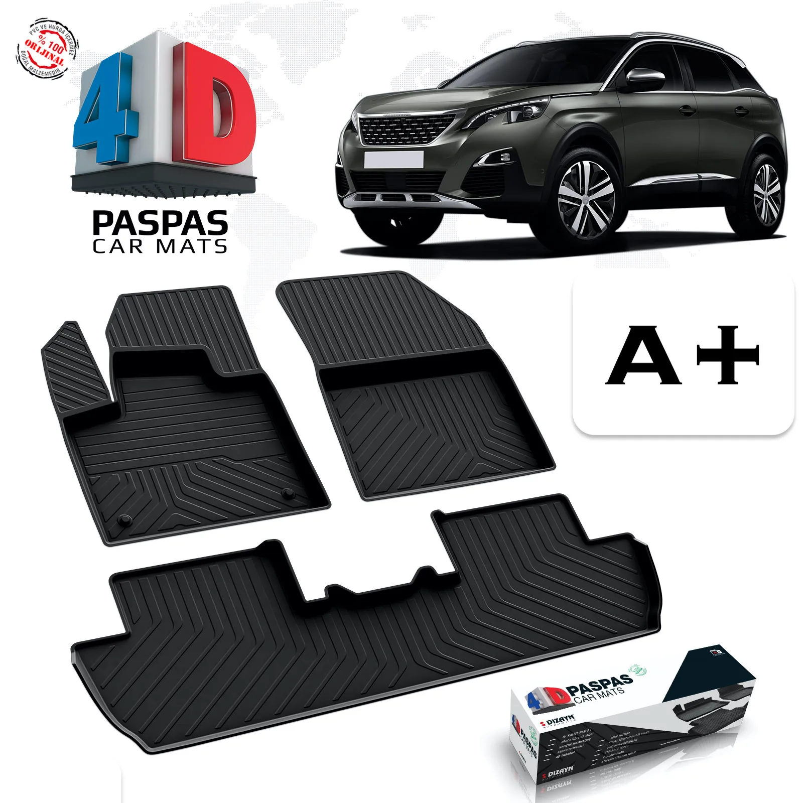 Для PEUGEOT 3008 GT LINE брендовый автомобильный резиновый коврик аксессуары для