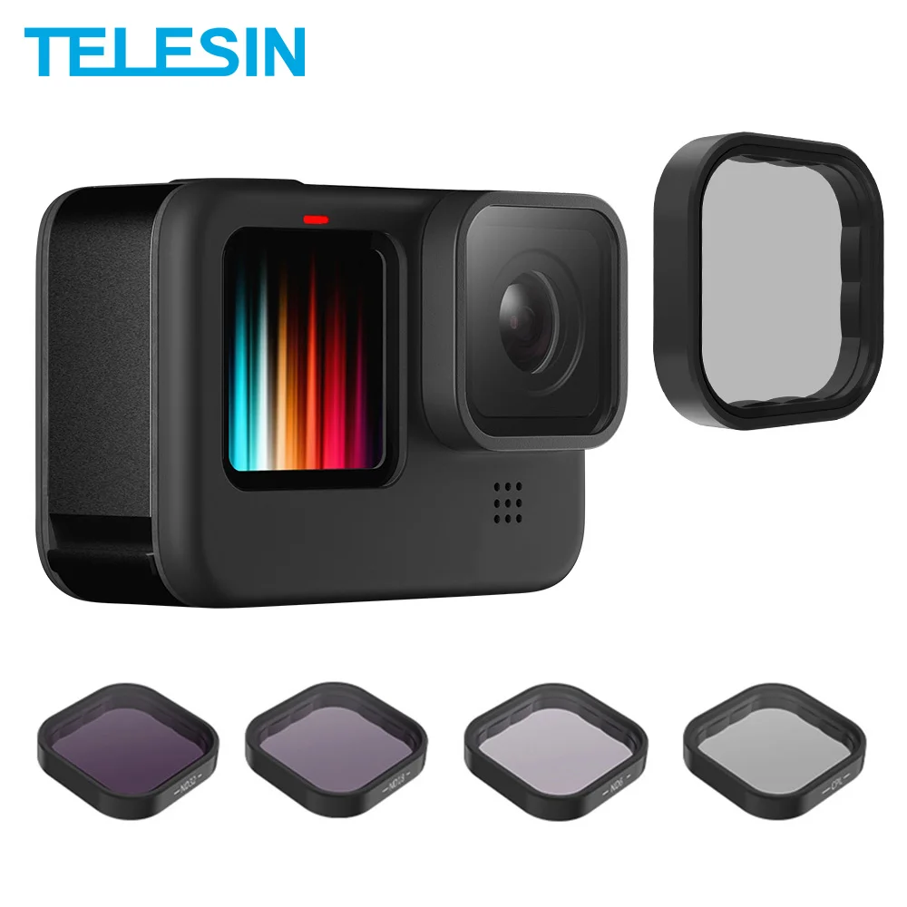 Набор фильтров TELESIN для Gopro 9 CPL ND 8 16 32 фильтр объектива ND8 ND16 ND32 экшн Камеры Hero Go Pro