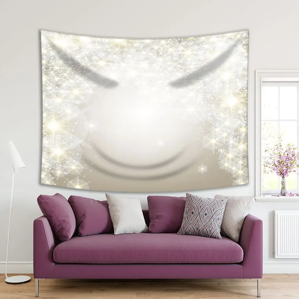 

Tapestry Christmas New Year Theme Snowflakes Stars Winter Holiday Simple Decorative Gray White Artwork Printed