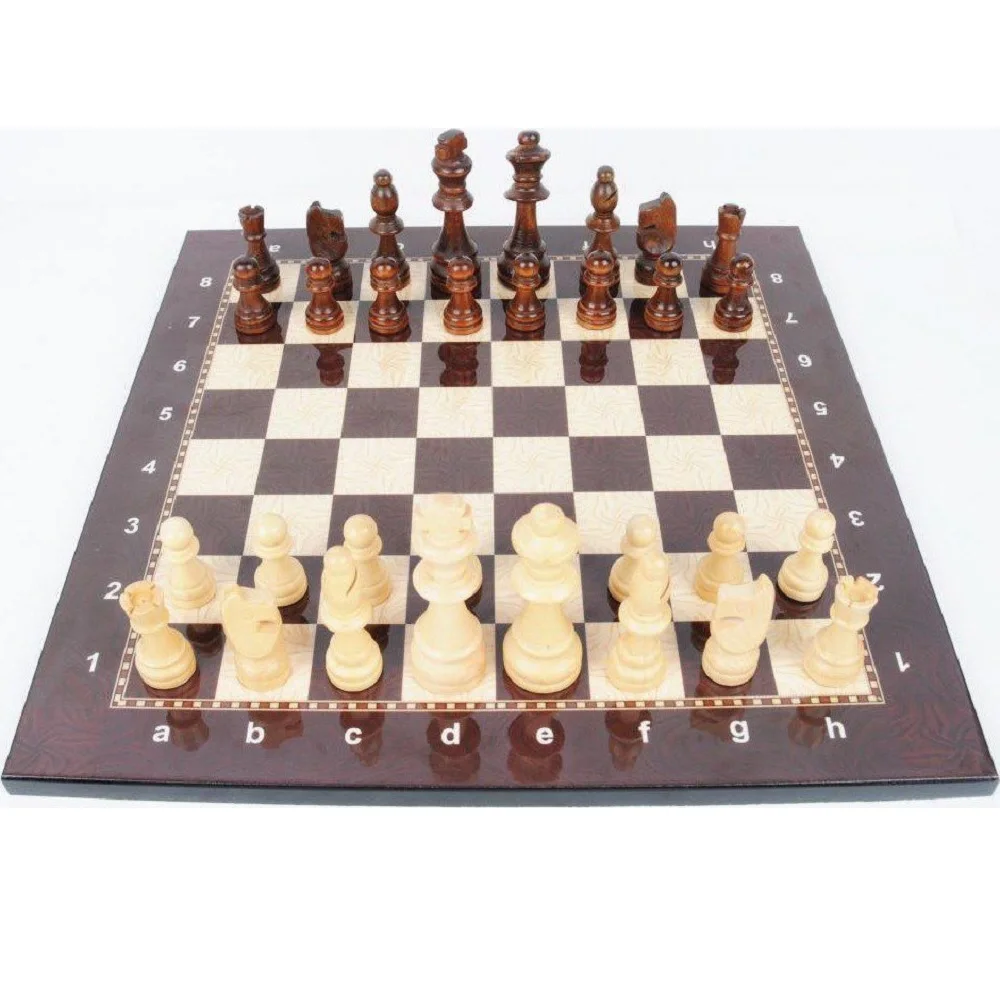 Luxury Walnut Chess Set Wooden Figure with High Quality Chess Board Checkers Medieval Chess Set Luxury