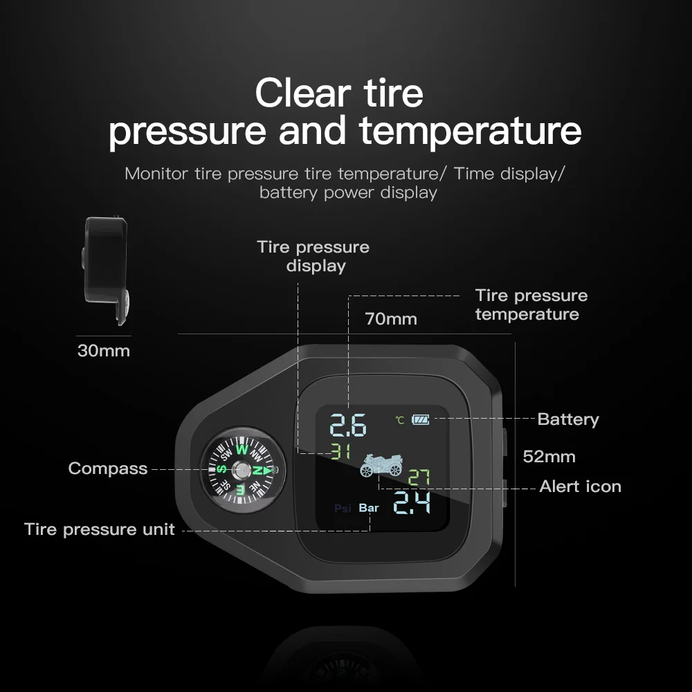 2020 сигнализация давления в шинах TPMS 2 шт. датчик направления компас шины для