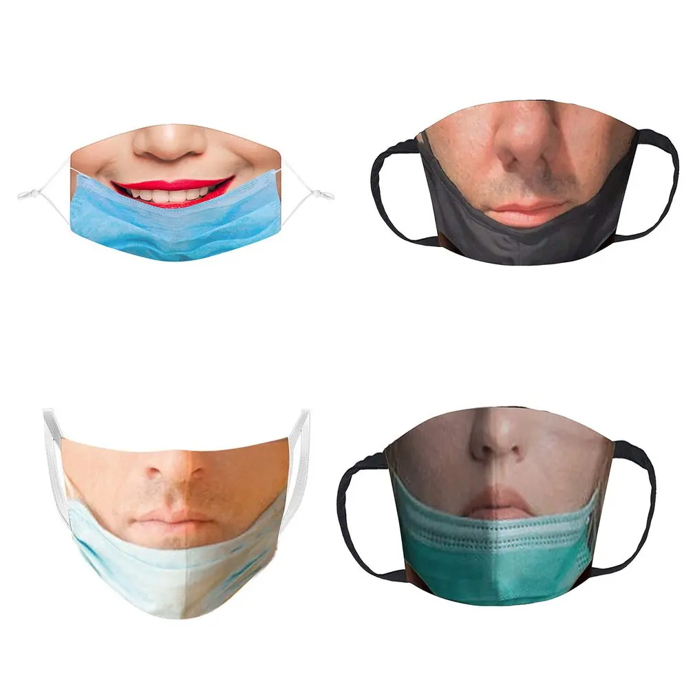 

Face Cover Adult Prank Women Man PM2.5 Outdoor Washable Reuse Face Mask Protection Printing Funny Mouth Mask