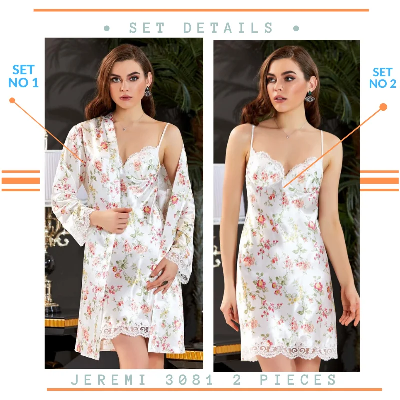JEREMI 3081 2 шт. шелковистые атласные наборы для женщин невесты Trousseau приданое набор