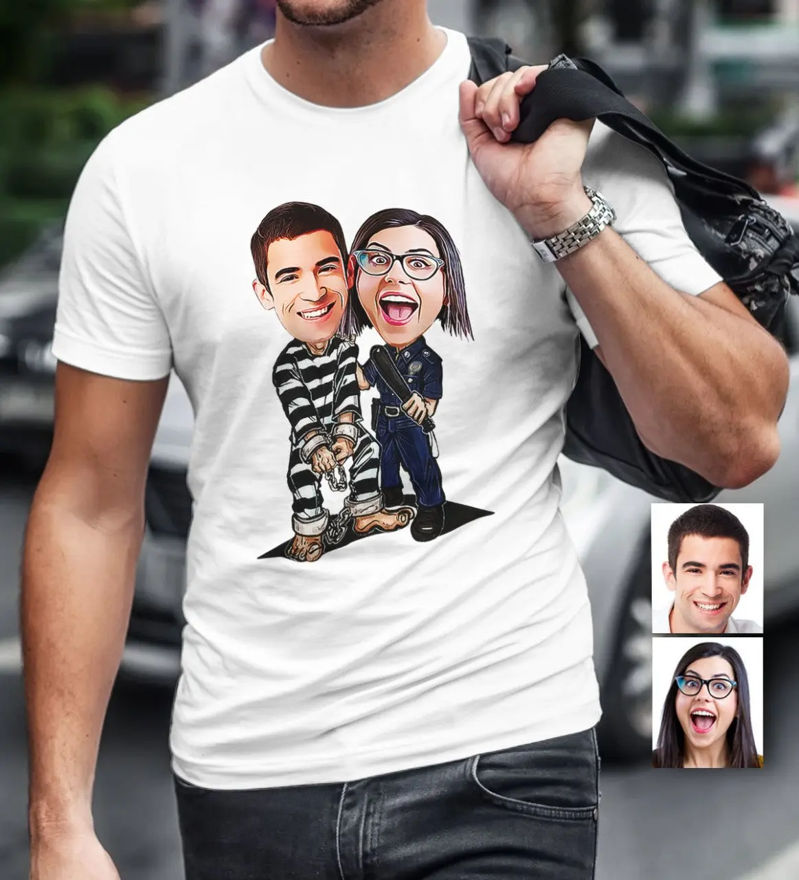 

Персонализированные белые мужские T-Shirt-7 с героями мультфильмов на День святого Валентина