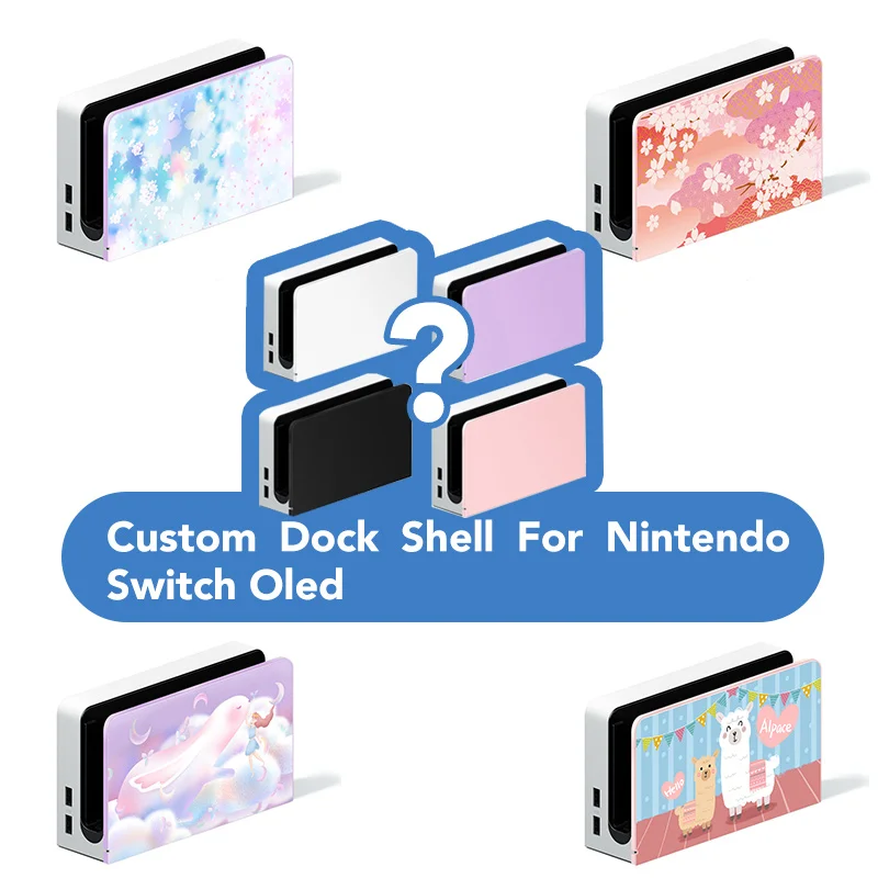 Doca para Nintendo Criar o Seu Personalizado Bonito Case Switch Oled Anime Decalque Capa Rosa Branco Roxo Preto Base Cores Próprio