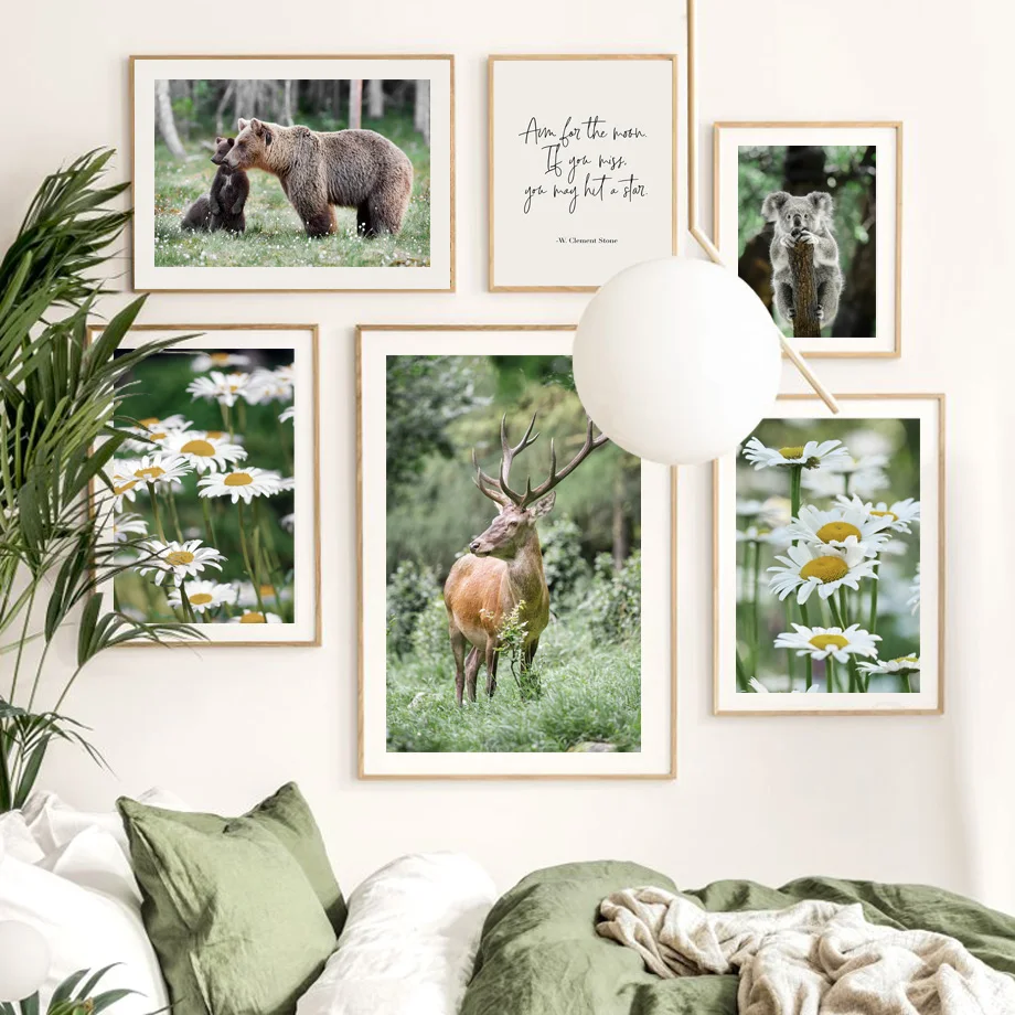 

Green Forest Canyon River Fox Deer Koala Tiger Animal Wall Art Canvas Painting Posters And Prints Pictures For Living Room Decor