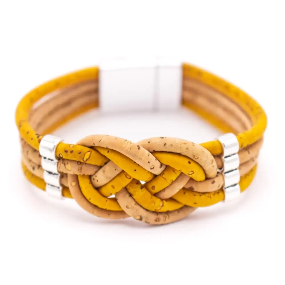 

Cork Braided colorfull cork with magnet clasp bracelet BR-225-B-5