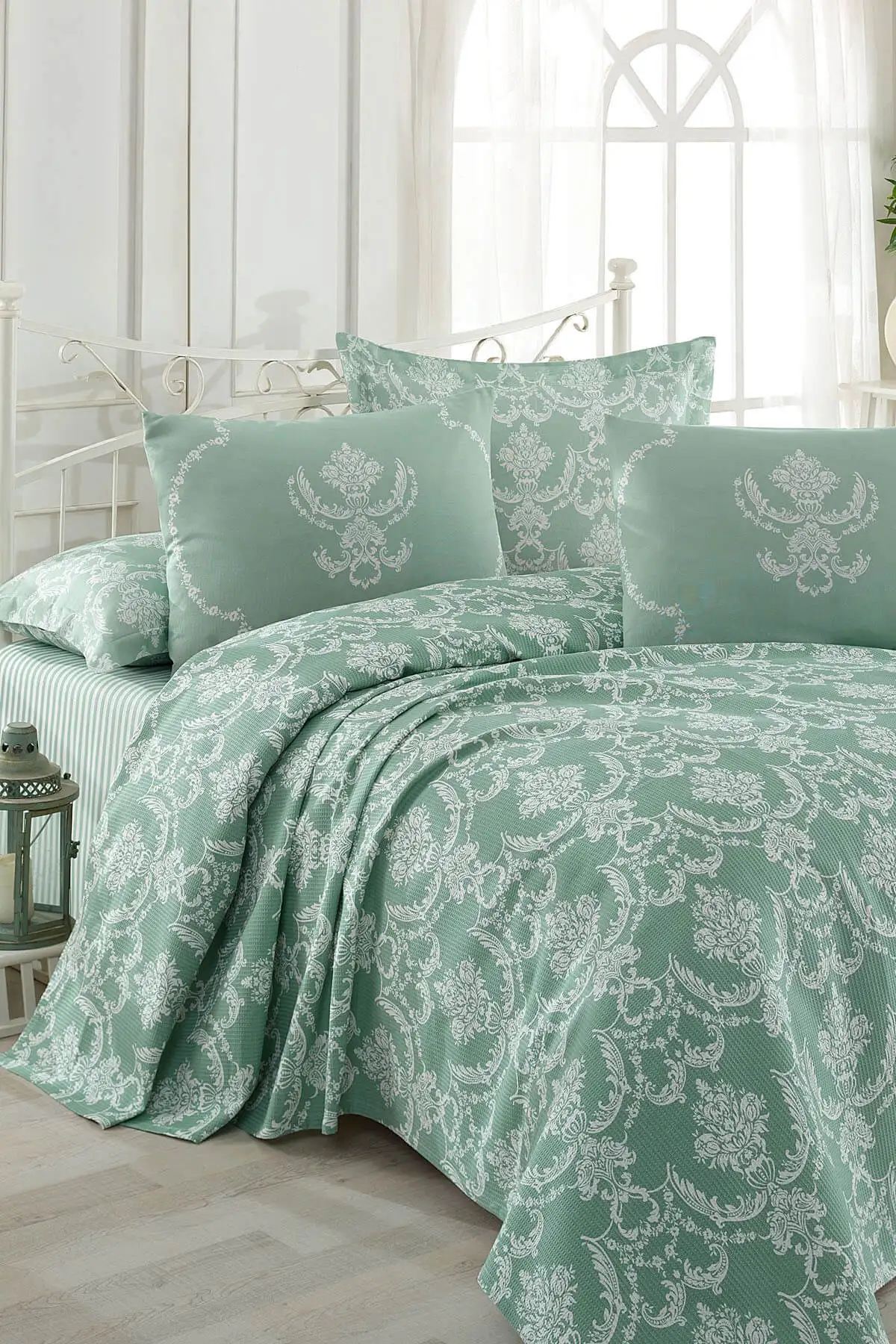 

Two Personality Printed Pike Bed Sheet Flatbed Pouch Cotton Green Sleeping Bedding Cool Summer 2021
