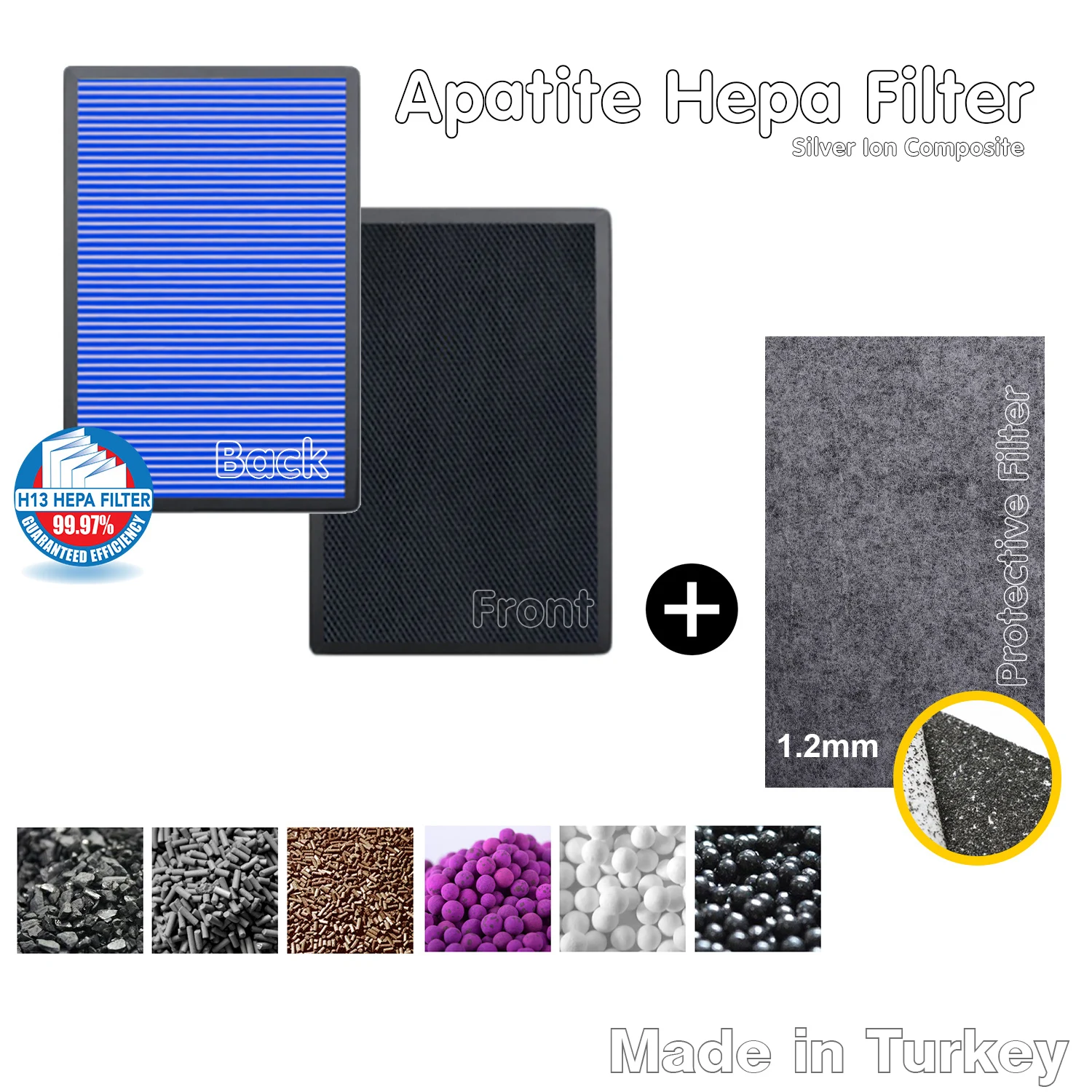 

Rowenta PU2120 (XD6040) Air Purifier Compatible Hepa Carbon Combined Filter new Antiviral Silver Ion Protective Filter
