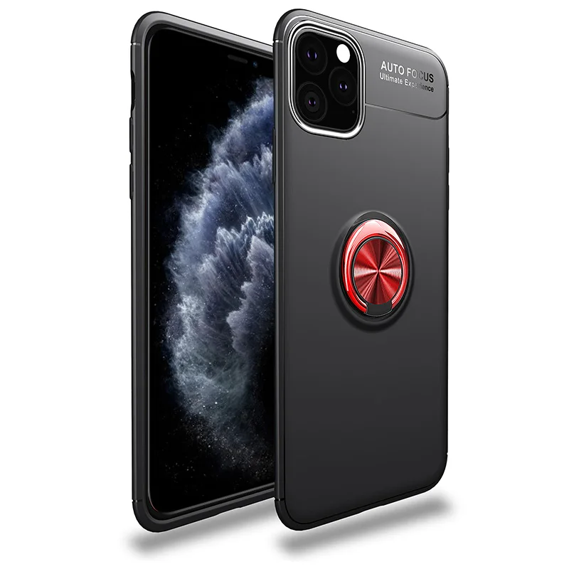 Red Black Coque силиконовый чехол для iPhone 11 Pro XS Max X XR 8 7 6 6S Plus 5 5S SE держатель с магнитным креплением автомобильная подставка для стенда Capa - Цвет: Red Black