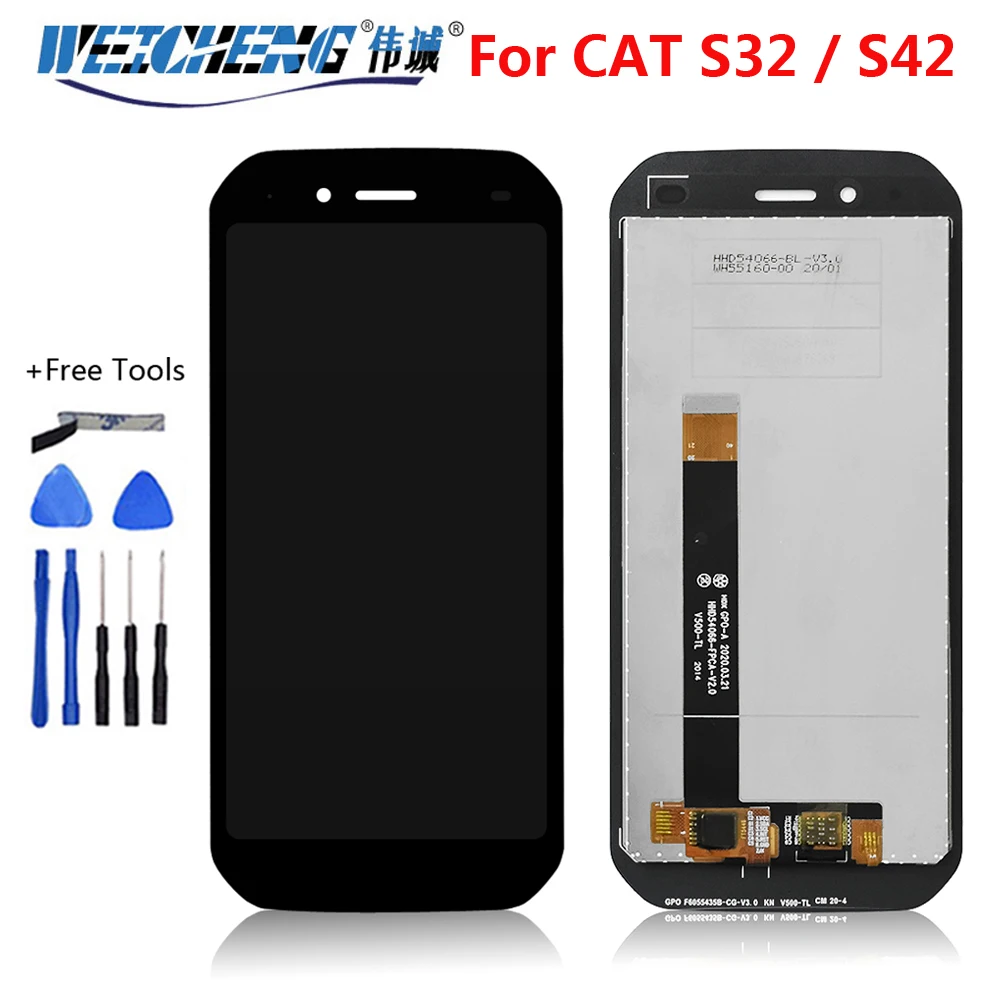 5,5 'для Caterpillar CAT S32 S42 ЖК-дисплей Дисплей + кодирующий преобразователь сенсорного экрана в сборе для собаки кошки S42 экран ЖК-дисплей Мобильный телефон Аксессуары