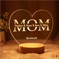 personalized family tree night light heart custom up to 12 names usb led wooden base lamp for mothers day fathers day mom gift