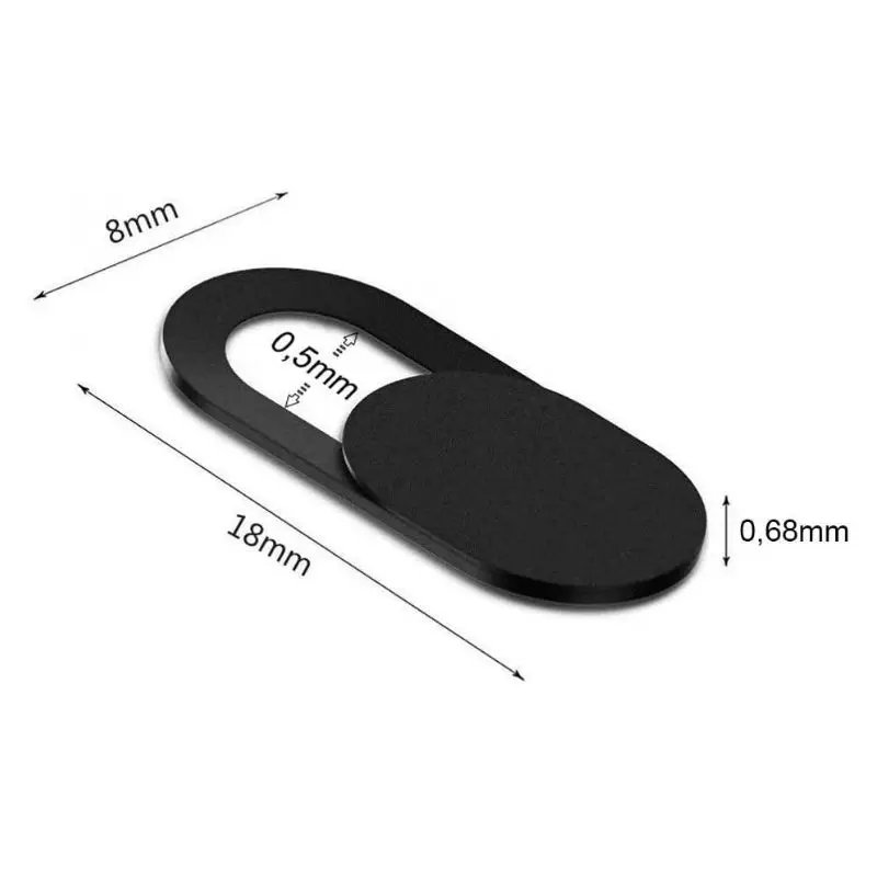 Sliding cover for computer camera, tablet or phone in black