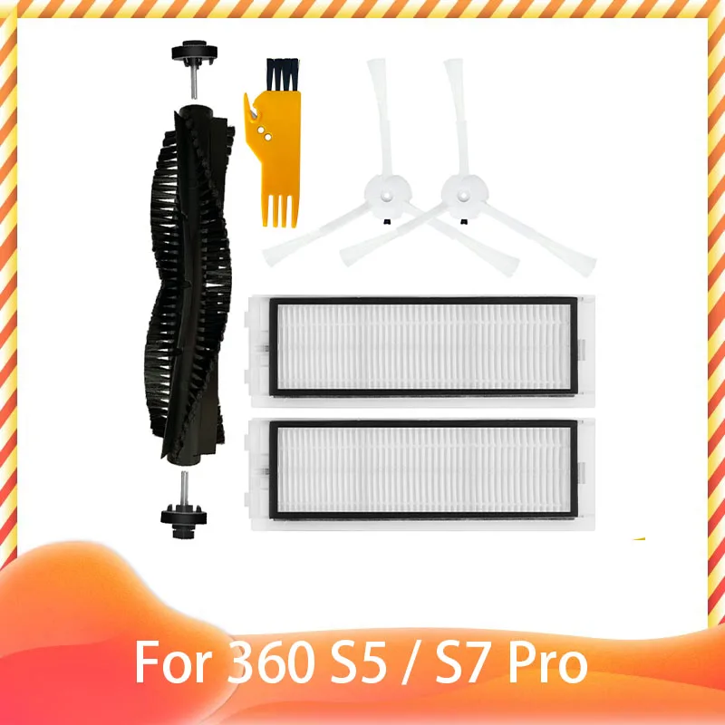 

Washable Main Brush Side Brushes Hepa Filter Mop Cloth for 360 S5 / S7 Pro Robot Robotic Vacuum Cleaner Sweeper Parts