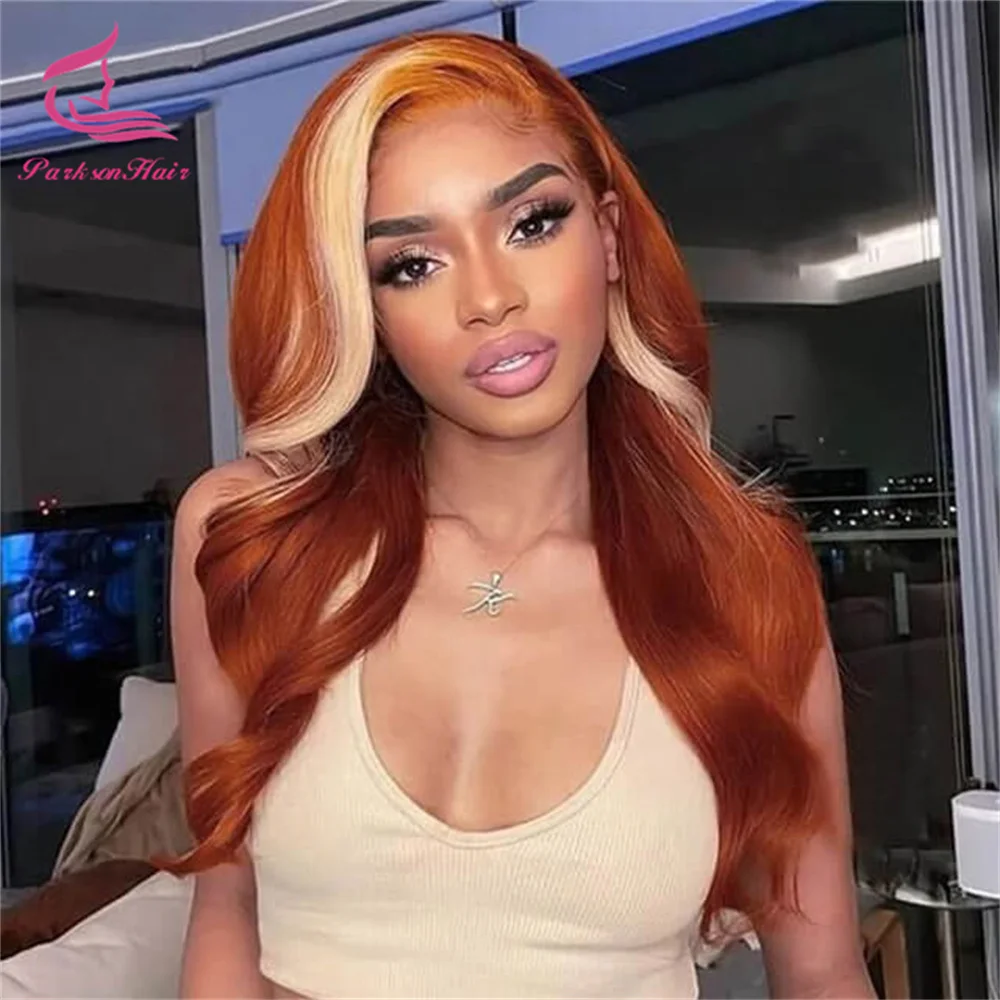 

Ginger Wig 613 Lace Front Wig Straight Wigs For Women Orange 13x4 HD Lace Front Blonde Human Hair Pre Plucked Bleached Knots