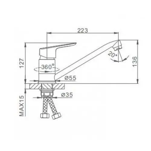 Смеситель для кухни Frap F49703-B |