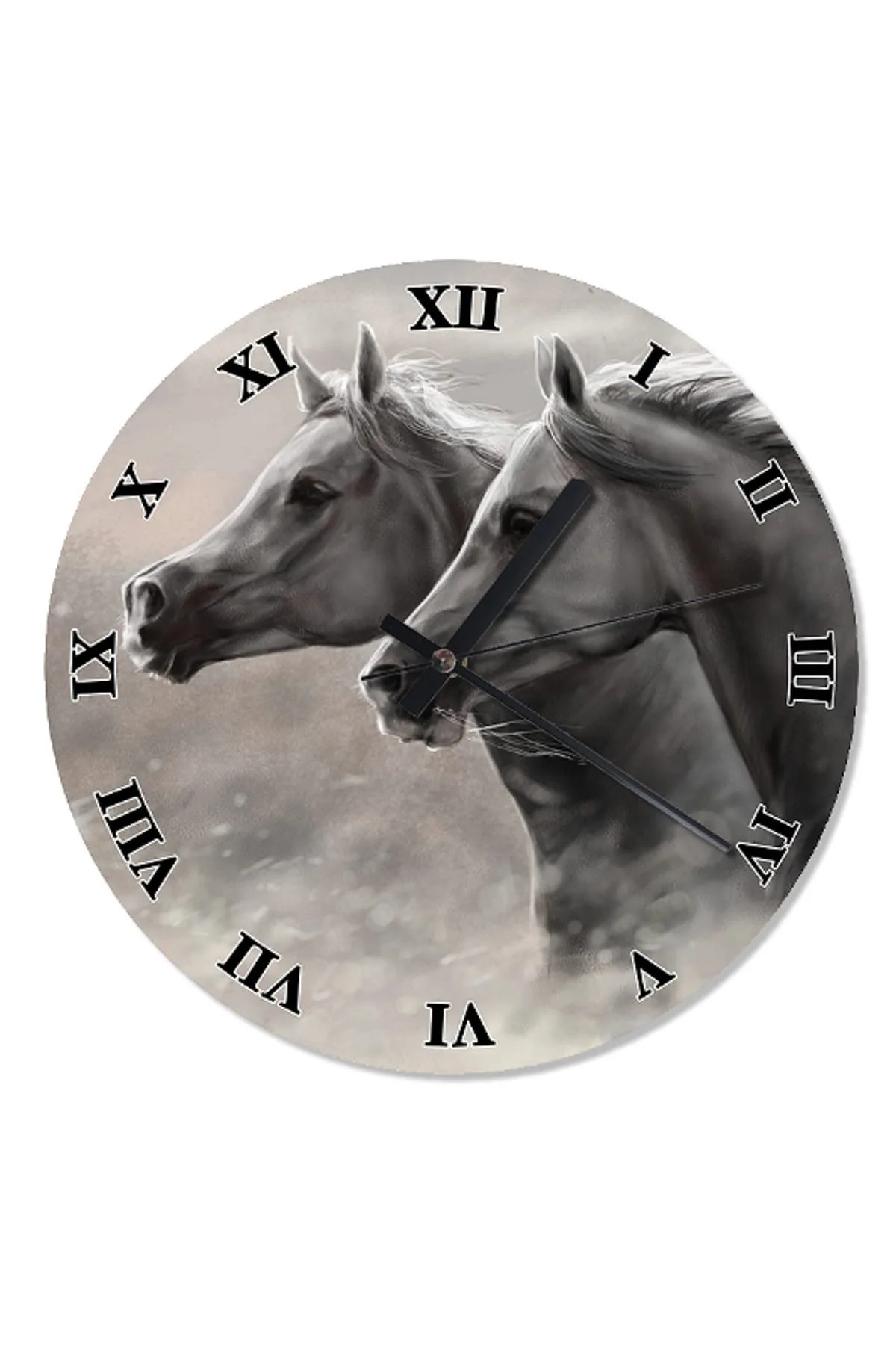 Аналоговые настенные часы с двумя похожими лошадьми, диаметр 30 см, специальные часы, украшение для дома, настенные часы в подарок стильные ч...