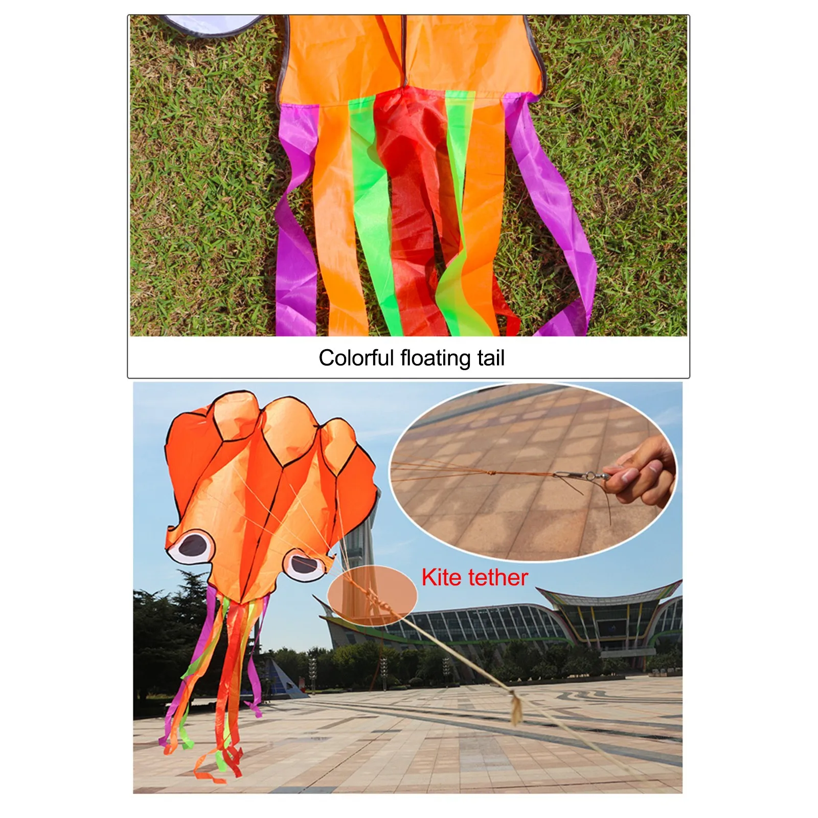 

5M Color Octopus Kite Soft Inflatable Kite Animal Kite Long Tail Adult And Child Outdoor Sports Entertainment Flying Tool