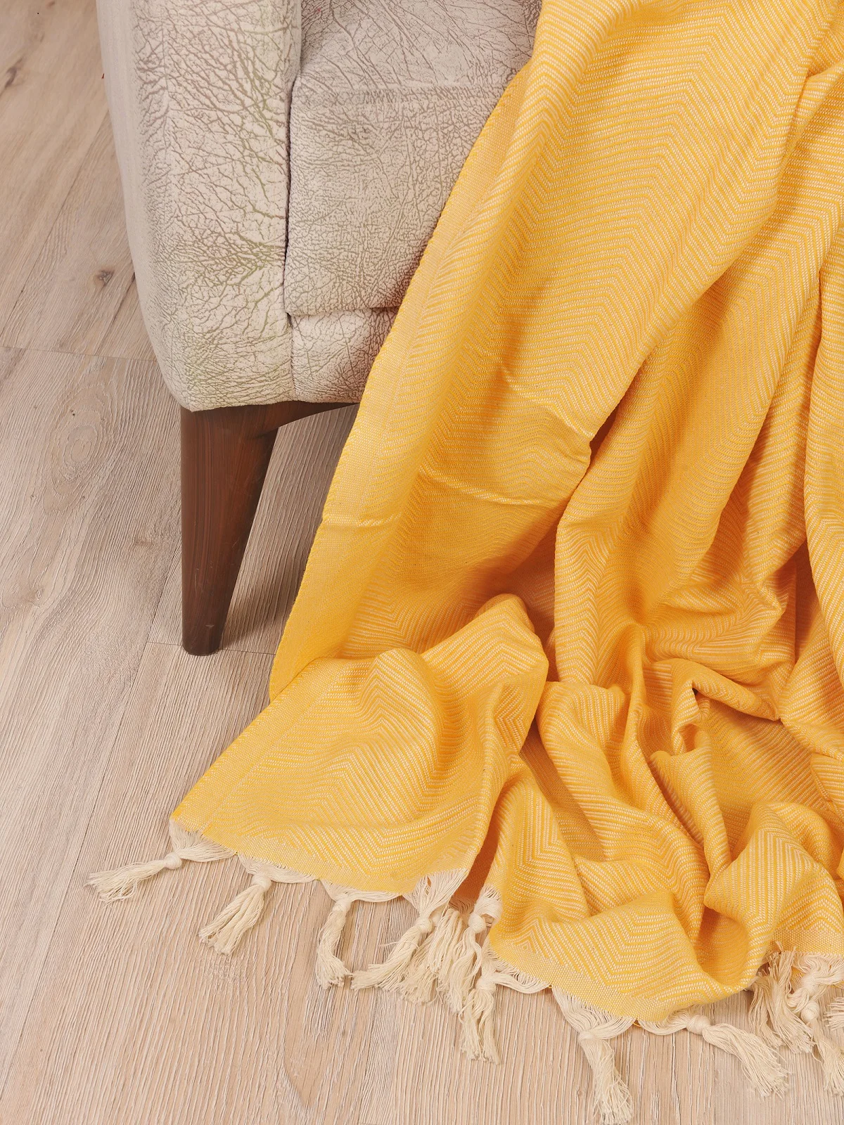 Желтое покрывало для дивана из 100% турецкого хлопка подходящее вашего домашнего